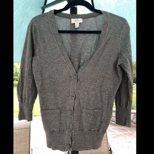 Anne Taylor Loft Classic Gray Cardigan